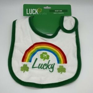 I'm Lucky RAINBOW Baby Bib Ages 0-12Months, NWT